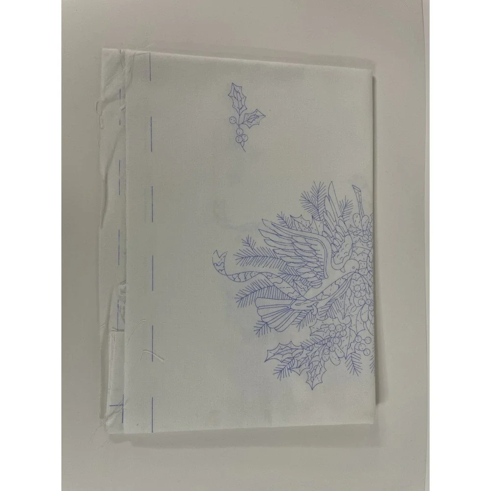 Bucilla Doves & Holly Table Runner Stamped Embroidery Christmas 82982 Unfinished